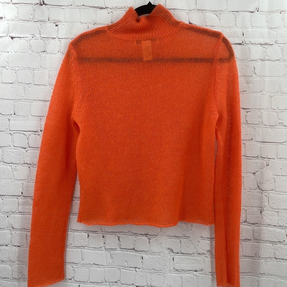 Velma Scooby Doo Halloween Costume Orange Mohair Wool Nylon Blend Crop M Sweater - Picture 5 of 8